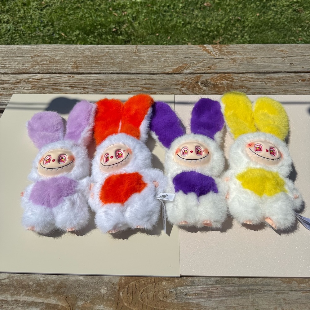Cute Labubu Plush Bunny Dolls Stuffed Animal-Purple, Orange, Yellow, Lilac Charm